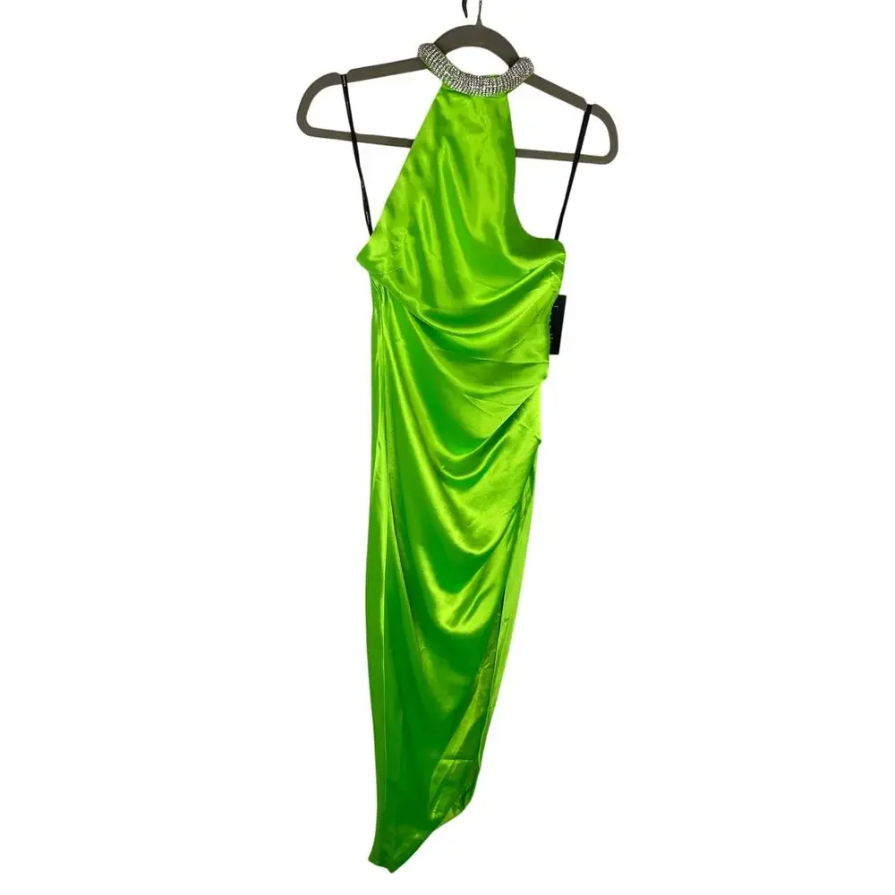 Retrofete Maria Maxi Rhinestone Halter Formal Gala Wedding Guest Hoco Party XS